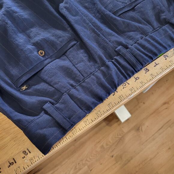 Sam Edelman Laila Pants Pinstripe Elastic Waist Pockets Viscos Nylon Size 16 - Picture 14 of 16